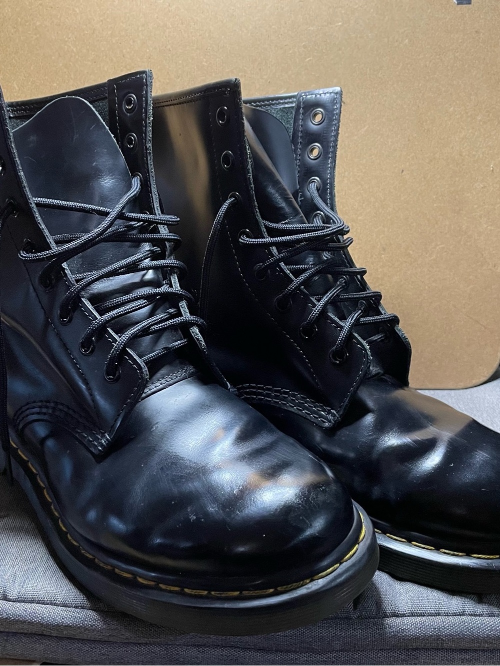 Dr. Martens Black Leather 8-Eye Lace-Up Boots
